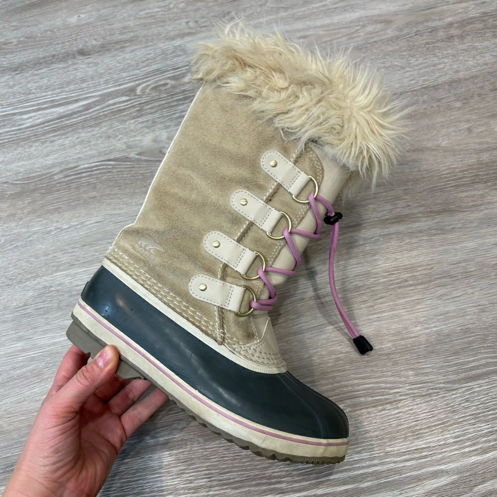 SOREL WOMEN'S JOAN OF ARCTIC BOOT Snow Winter Waterproof Cream Boots sz 5